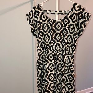 black and white short dress